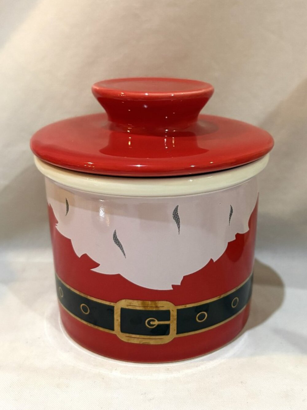 Christmas Santa Ceramic Butter Bell Crock Keeper by Sweese